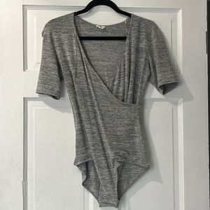 Hearhered Grey V-Neck Bodysuit